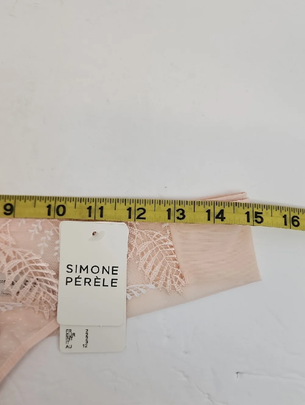 Simone Perele Blush Pink Lace Thong Sheer Embroidered Floral Panty Small NWT
